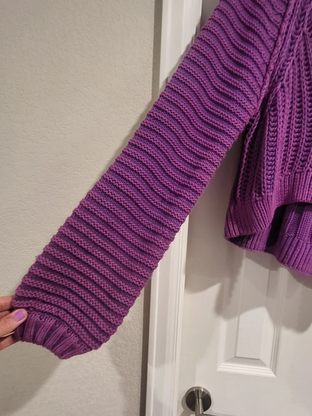 Free People Violet Cable-Stitch Turtleneck Sweater
